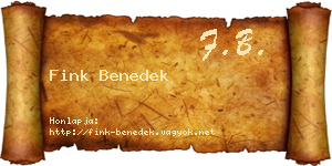 Fink Benedek névjegykártya