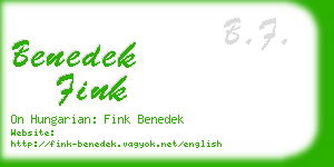 benedek fink business card